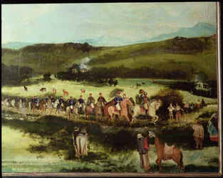 Simon Bolivar and Francisco de Paula Santander Traveling to Bogota with the Army of the Libertador After the Victory of Boyaca